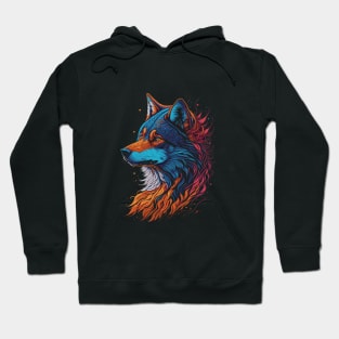 Colorful Face Wolf Hoodie